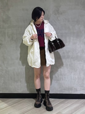 「アイテム（ブルゾン）」を使った、megumiさん（レディース・170cm・10代）の秋コーディネート