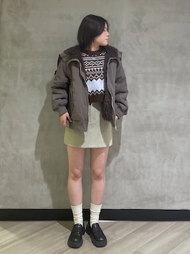 「アイテム（ブルゾン）」を使った、megumiさん（レディース・170cm・10代）の秋コーディネート