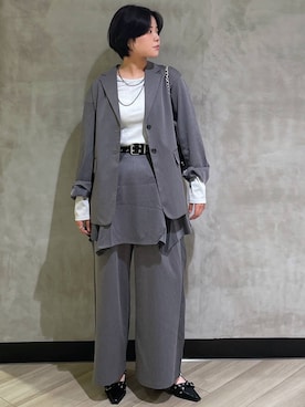 「PAGEBOY（ページボーイ）のキラキラカットロングスリーブ/ラメインナー　【新色追加】（Tシャツ/カットソー）」を使った、megumiさん（レディース・170cm・10代）の秋コーディネート