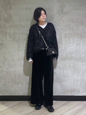 「アイテム（カーディガン/ボレロ）」を使った、megumiさん（レディース・170cm・10代）の秋コーディネート