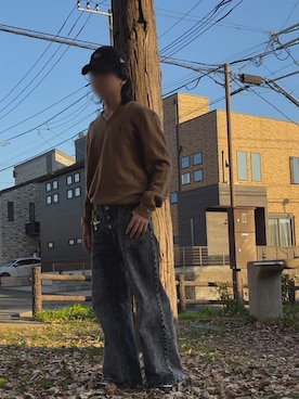 「アイテム（ニット/セーター）」を使った、shizuneさん（メンズ・163cm）の秋コーディネート