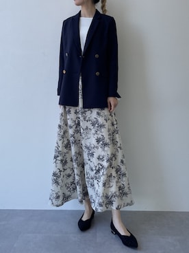 「アイテム（スーツセット、ブルー系）」を使った、nissen staffさん（レディース・175cm）の夏コーディネート