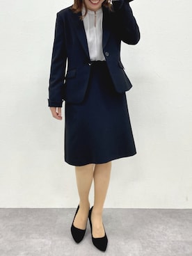 「低身長」｜「アイテム（スーツセット）」を使った、nissen staffさん（レディース・152cm）の秋コーディネート