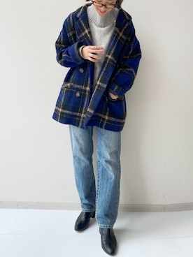 「レギュラー」｜「アイテム（ピーコート）」を使った、nissen staffさん（レディース・157cm）の秋コーディネート
