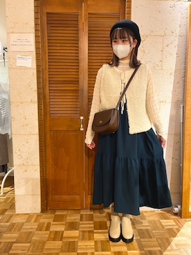 「ehka sopo（エヘカソポ）のアイテム（ハンチング/ベレー帽）」を使った、柚さん（レディース・163cm）の夏コーディネート