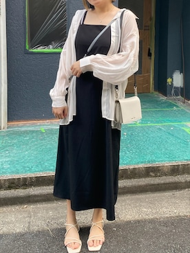 「キャミワンピ」｜「アイテム（PC・スマホグッズ/家電）」を使った、3chanさん（レディース・167cm）の夏コーディネート