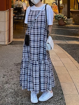 「キャミワンピ」｜「アイテム（PC・スマホグッズ/家電）」を使った、3chanさん（レディース・167cm）の夏コーディネート