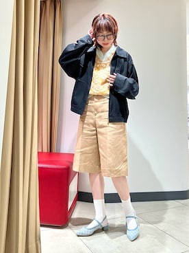 「HIMIKO（ヒミコ）の【HIMIKO】ポインテッドトゥチュールバックストラップ/ 661505（パンプス、ブルー系）」を使った、Maaachi_HIMIKOさん（レディース・160cm）の春コーディネート