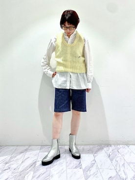 「アイテム（ブーツ、シルバー系）」を使った、Maaachiさん（レディース・160cm）の秋コーディネート