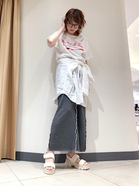 Cotton Material Ribbed Maxi Skirt/コットンリブマキシスカート