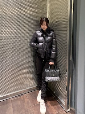 「ARMANI EXCHANGE（アルマーニエクスチェンジ）のアイテム（ダウンジャケット/コート）」を使った、Kaoさん（レディース・157cm）の冬コーディネート