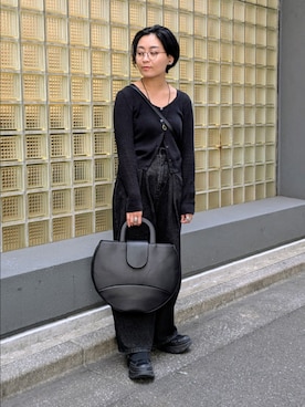 「オールブラックコーデ」｜MTさん（レディース・153cm）の秋コーディネート