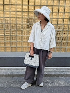 「COCUE（コキュ）の◆フラットリボンパンプス（パンプス、レッド系）」を使った、MTさん（レディース・153cm）の春コーディネート