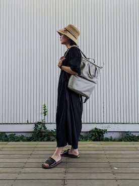 「HIROKO HAYASHI（ヒロコハヤシ）のアイテム（バックパック/リュック）」を使った、MTさん（レディース・153cm）の夏コーディネート