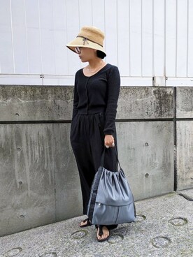 「HIROKO HAYASHI（ヒロコハヤシ）のアイテム（バックパック/リュック）」を使った、MTさん（レディース・153cm）の夏コーディネート