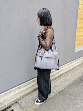 「HIROKO HAYASHI（ヒロコハヤシ）のアイテム（バックパック/リュック）」を使った、MTさん（レディース・153cm）の秋コーディネート