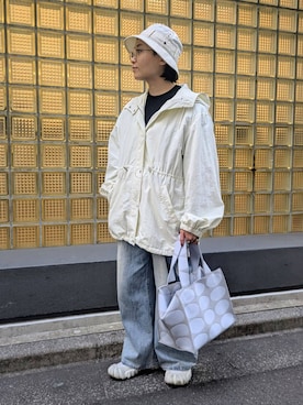 「HIROKO HAYASHI（ヒロコハヤシ）のTRICO（トリコ）トートバッグ（トートバッグ、ブルー系）」を使った、MTさん（レディース・153cm）の春コーディネート