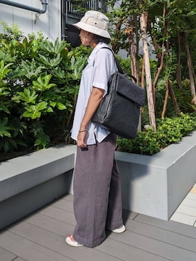 「HIROKO HAYASHI（ヒロコハヤシ）のアイテム（バックパック/リュック）」を使った、MTさん（レディース・153cm）の夏コーディネート
