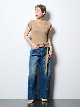「TANAKA（タナカ）のアイテム」を使った、KAJImiさん（レディース・160cm）の春コーディネート