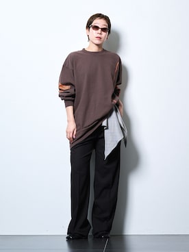 「BERNARD ZINS（ベルナルドザンス）のBERNARD ZINS SAND 95038：パンツ（スラックス、ブラウン系）」を使った、KAJImiさん（レディース・160cm）の春コーディネート