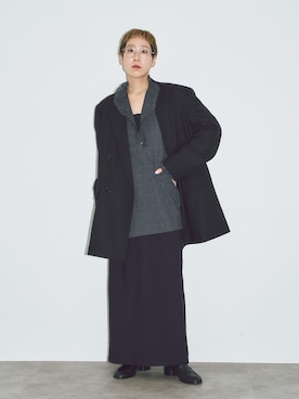 「CITYSHOP（シティーショップ）のDOUBLE OVER ジャケット（その他アウター、ブラック系）」を使った、KAJImiさん（レディース・160cm）の夏コーディネート