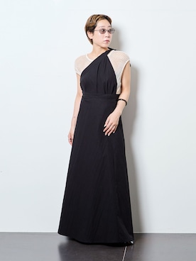「CITYSHOP（シティーショップ）の2WAY WRAP スカート（スカート、ブラック系）」を使った、KAJImiさん（レディース・160cm）の夏コーディネート