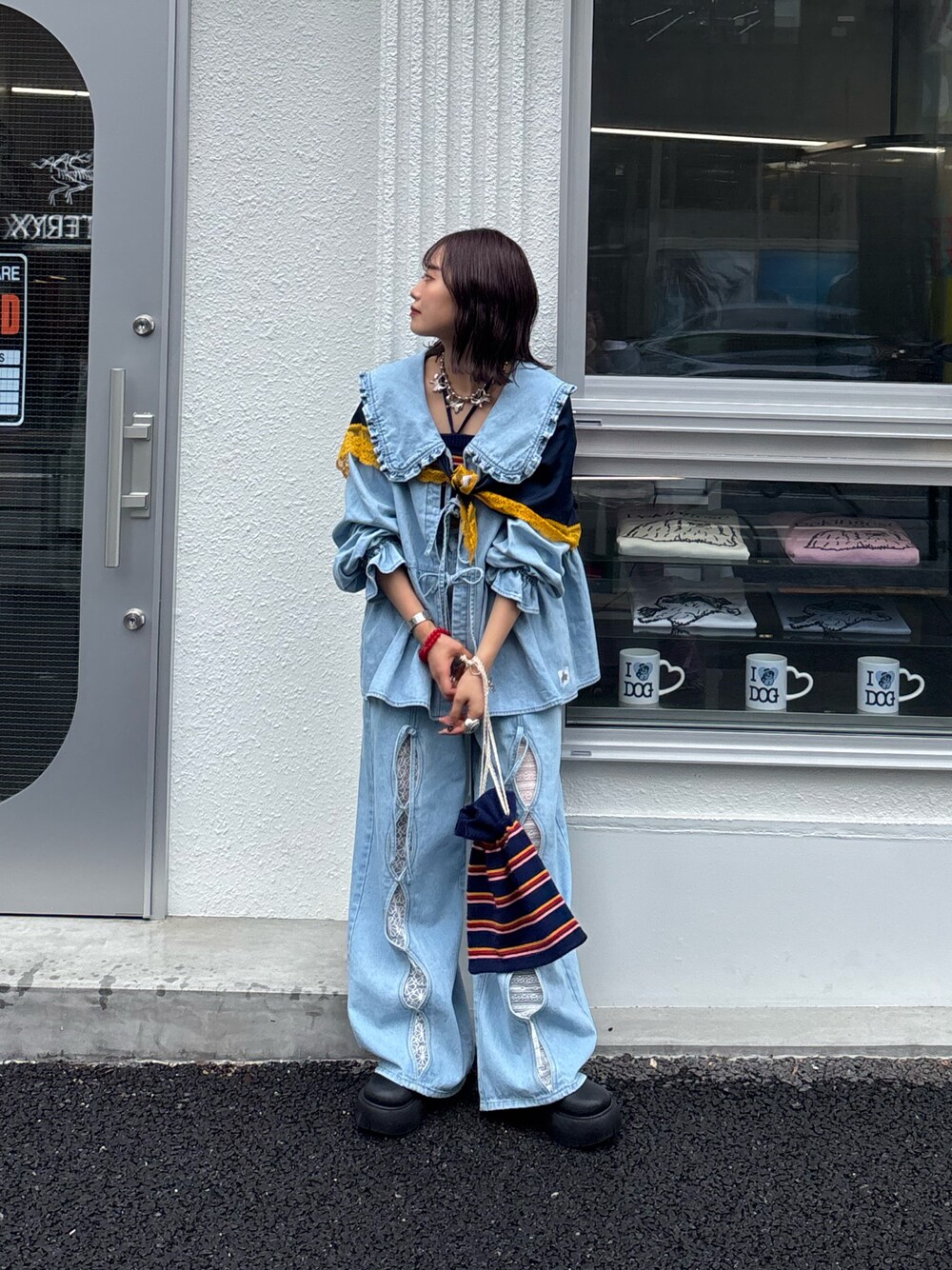 HELLO.SANFRANCISCO】デニムシャツリボンカーディガンを使った人気 