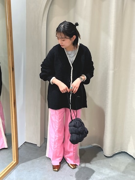 「CIAOPANIC TYPY（チャオパニックティピー）のギャザーぽこぽこ巾着ショルダー（ショルダーバッグ）」を使った、えみきょさん（レディース・153cm）の冬コーディネート