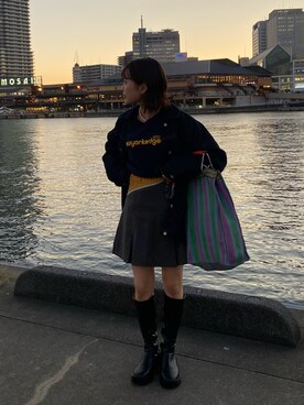 「今日のコスメと服」｜「アイテム（デニムジャケット）」を使った、えみきょさん（レディース・153cm）の秋コーディネート