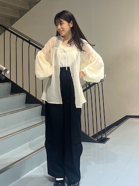 「154cm」｜「アイテム（サロペット/オーバーオール）」を使った、マ　ナさん（レディース・154cm）の秋コーディネート