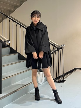 「重ね着ベストシーズン」｜「アイテム（その他アウター）」を使った、マ　ナさん（レディース・154cm）の秋コーディネート