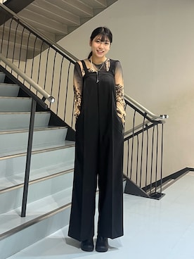 「154cm」｜「アイテム（サロペット/オーバーオール）」を使った、マ　ナさん（レディース・154cm）の秋コーディネート
