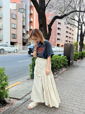 「アイテム（その他シューズ）」を使った、増田理佳子さん（レディース・156cm）の春コーディネート