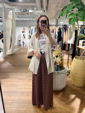 「アイテム（ジャケット/アウター）」を使った、増田理佳子さん（レディース・156cm）の春コーディネート