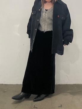 「Ungrid（アングリッド）のアイテム（デニムジャケット）」を使った、増田理佳子さん（レディース・156cm）の秋コーディネート