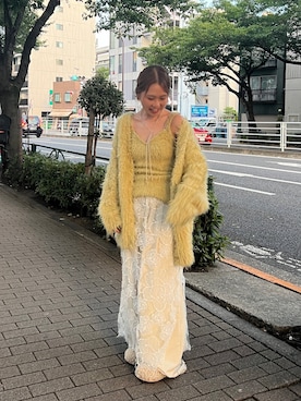 「アイテム（スリッポン）」を使った、増田理佳子さん（レディース・156cm）の秋コーディネート