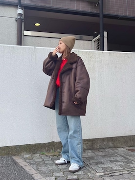 増田理佳子さん（レディース・156cm）の冬コーディネート