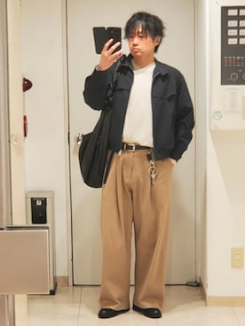 「アイテム（アンダーウェア）」を使った、shusoさん（メンズ・170cm）の春コーディネート