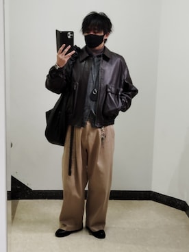 「アイテム（財布/小物、ブラック系）」を使った、shusoさん（メンズ・170cm）の冬コーディネート