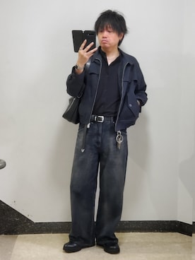 「WYM LIDNM（ウィム バイ リドム）のアイテム（ブルゾン）」を使った、shusoさん（メンズ・170cm）の春コーディネート