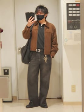 「GU（ジーユー）のアイテム（ベルト）」を使った、shusoさん（メンズ・170cm）の春コーディネート
