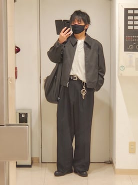 TECH WOOL GABARDINE ZIP BLOUSON ストライプ 新品 WYM LIDNM ブルゾン アウター TECH WOOL GABARDINE ZIP BLOUSON「SET