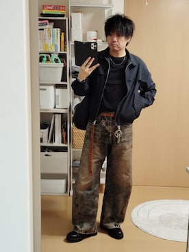 「アイテム（イヤリング）」を使った、shuso1222さん（メンズ・170cm）の秋コーディネート