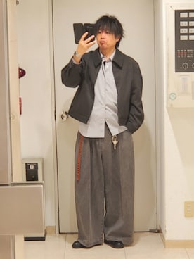 「WYM LIDNM（ウィム バイ リドム）のアイテム（ブルゾン）」を使った、shusoさん（メンズ・170cm）の春コーディネート