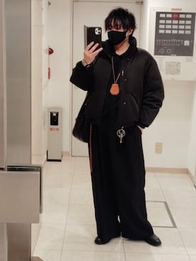 「アイテム（スラックス）」を使った、shusoさん（メンズ・170cm・40代）の冬コーディネート