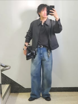「WYM LIDNM（ウィム バイ リドム）のアイテム（ブルゾン）」を使った、shusoさん（メンズ・170cm）の春コーディネート