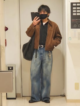「GU（ジーユー）のアイテム（ベルト）」を使った、shusoさん（メンズ・170cm）の春コーディネート