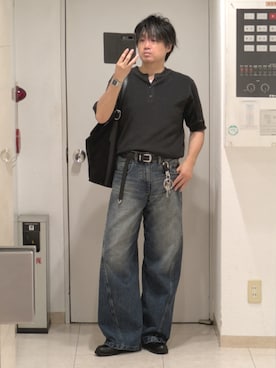 「Llife（ライフ）のアイテム」を使った、shusoさん（メンズ・170cm）の夏コーディネート