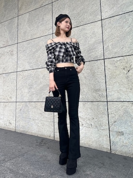 「アイテム（ハンチング/ベレー帽）」を使った、LIP SERVICEさん（レディース・168cm）の夏コーディネート