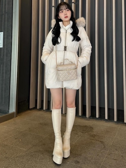 LIP SERVICE シェーディングライン中綿コート アイボリー Mサイズ シェーディングライン中綿コート（ダウンジャケット/コート